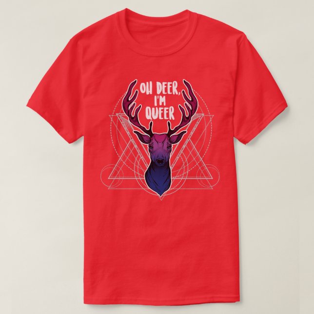 T-shirt Bisexual Oh Deer Im Queer (Design devant)