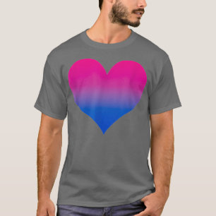 T-shirt Bisexual Pride Bi Drapeau Coeur Gradient Lgbtq Amo