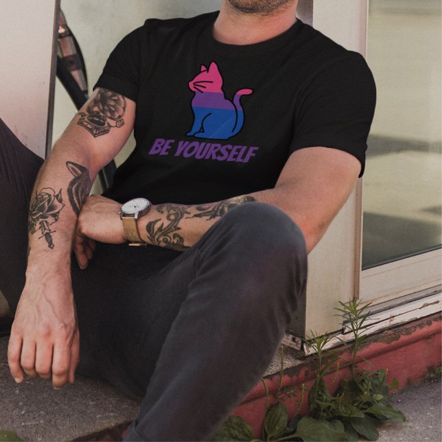 T-shirt Bisexual Pride Chat - Soyez vous-même (Créateur téléchargé)