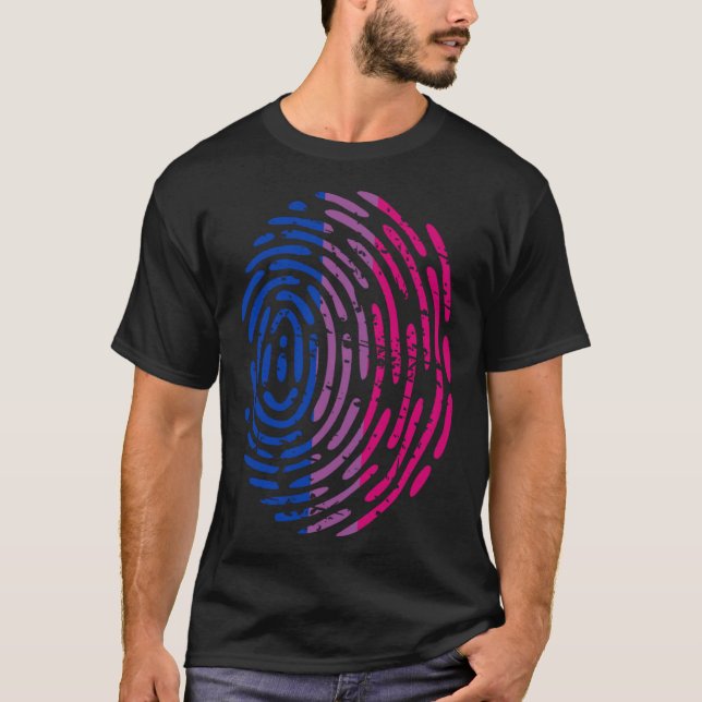 T-shirt Bisexual Pride Flag Thumb Print Thumbprint LGBT Ae (Devant)