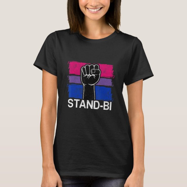 T-shirt Bisexual Pride Lgbt Stand Bi Queer Non binaire (Devant)