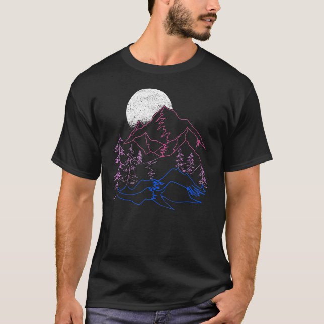 T-shirt Bisexual Pride Subtle Bi Pride Paysage LGBT Moun (Devant)
