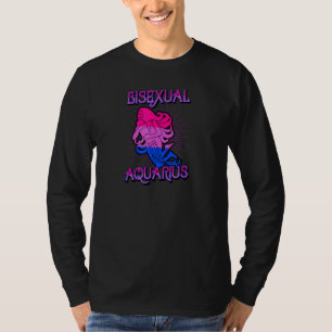 T-shirt Bisexuel Aquarius Zodiac Signal Anniversaire Horos