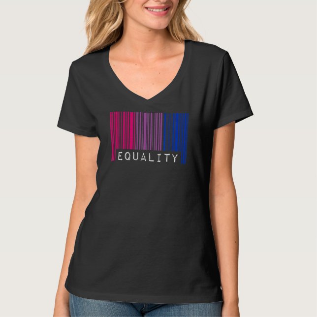 T-shirt Bisexuel Barcode Pride Égalité Queer esthétique Lg (Devant)