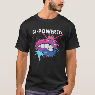 T-shirt Bisexuel Bi Powered Rainbow Pride Mars Bisexuelle