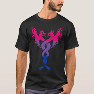 T-shirt Bisexuel Dragon Couple Bi Pride Bisexuel Drapeau