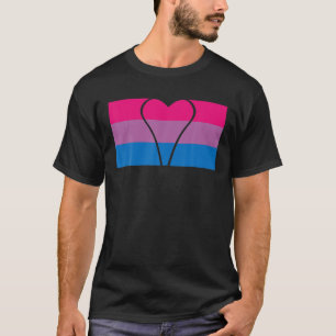 T-shirt Bisexuel Drapeau Coeur Bisexualité LGBT Bi Heart P