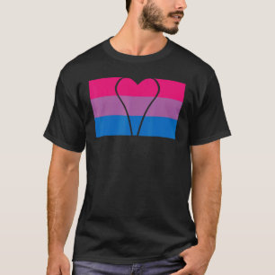 T-shirt Bisexuel Drapeau Coeur Bisexualité Lgbt Bi Prid Co