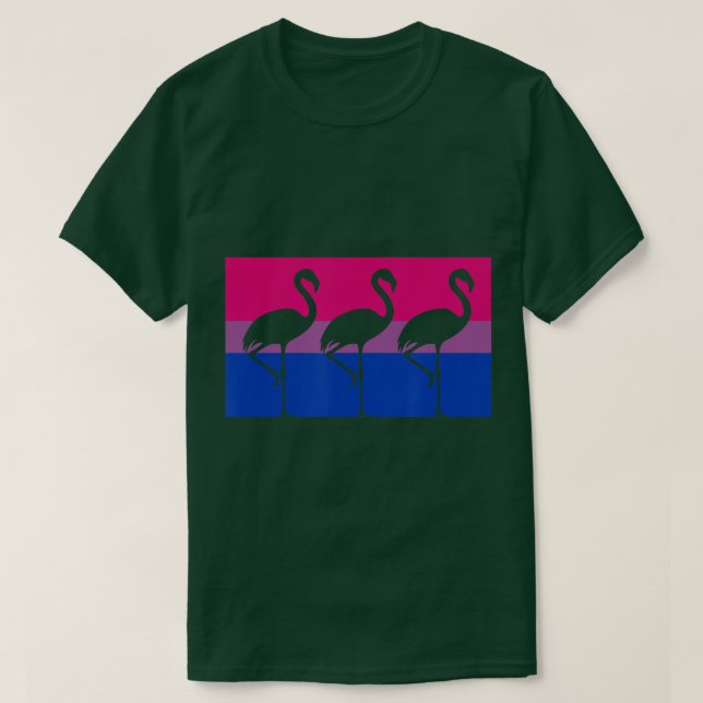 T-shirt Bisexuel Flamant rose fêté Gay Bisexual Fierté dra (Design devant)