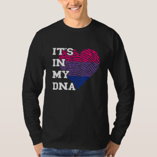 T-shirt Bisexuel LGBTQ Pouce Cœur Mon ADN Drapeau Bisexuel