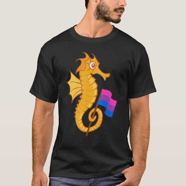 T-shirt Bisexuel Seahorse Bisexualité Bisexuel Drapeau Lgb (Devant)