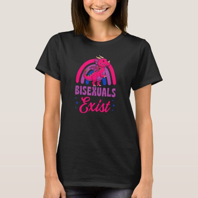 T-shirt Bisexuels Existe Bisexuel Dragon Pride Amour Arc-e (Devant)