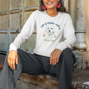 T-shirt Bishon Frise Custom chien papa chien maman chien