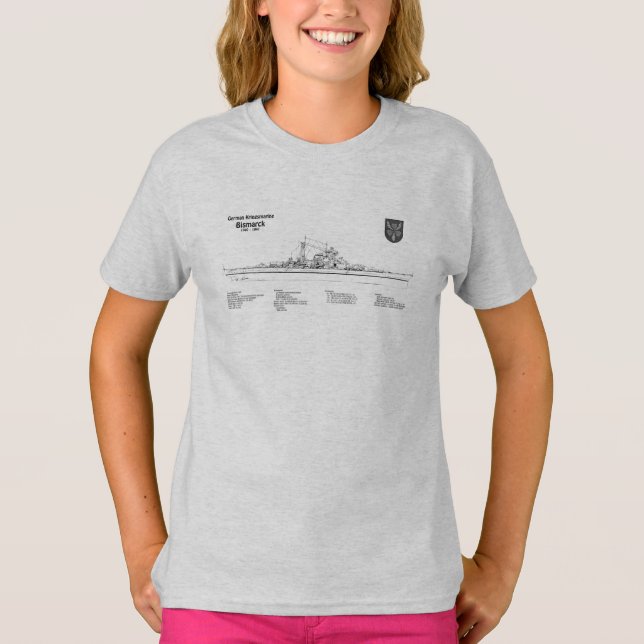 T-shirt Bismarck - Plan directeur du Bataillon SD (Devant)