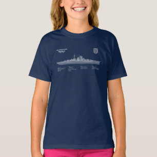 T-shirt Bismarck - Plan directeur du navire de bataille AB