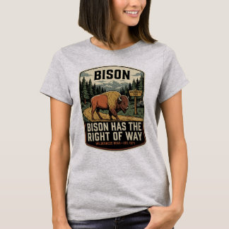 T-shirt Bison a la priorité Vintage Yellowstone