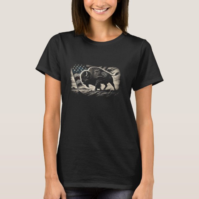 T-shirt Bison américain buffle occidental États-Unis Buffa (Devant)