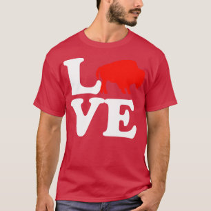 T-shirt Bison américain sauvage Valentines Day Love