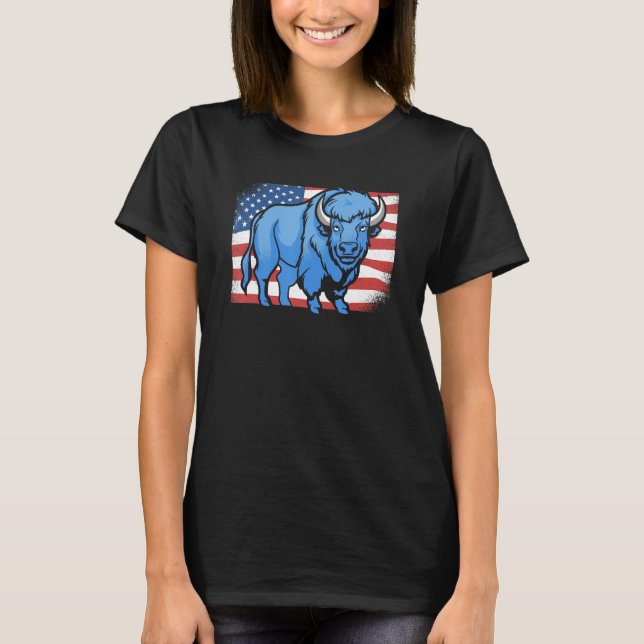 T-shirt Bison Animal Wildlife  American Bison (Devant)