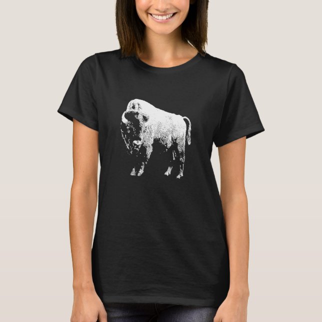 T-shirt Bison Animal Wildlife  American Bison (Devant)