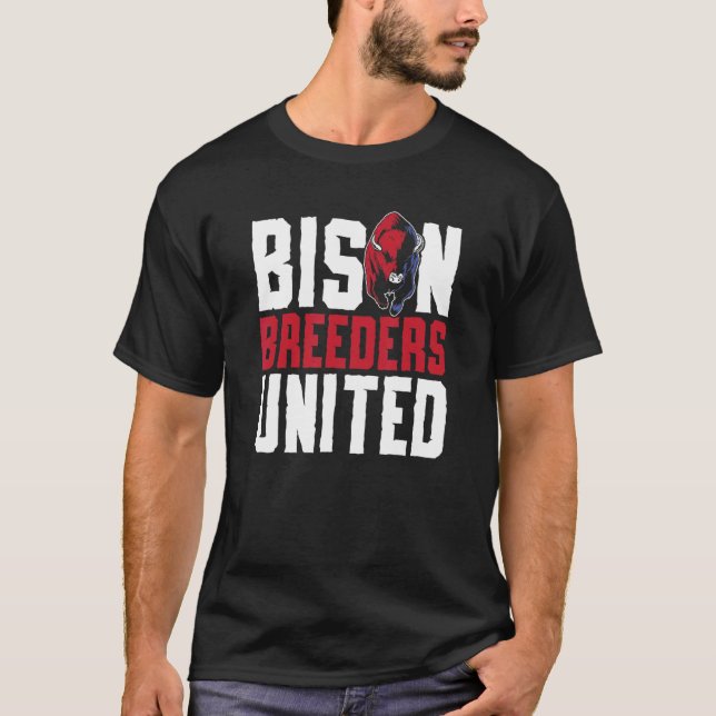 T-shirt Bison Breeders United Buffalo Chasse Ameri (Devant)