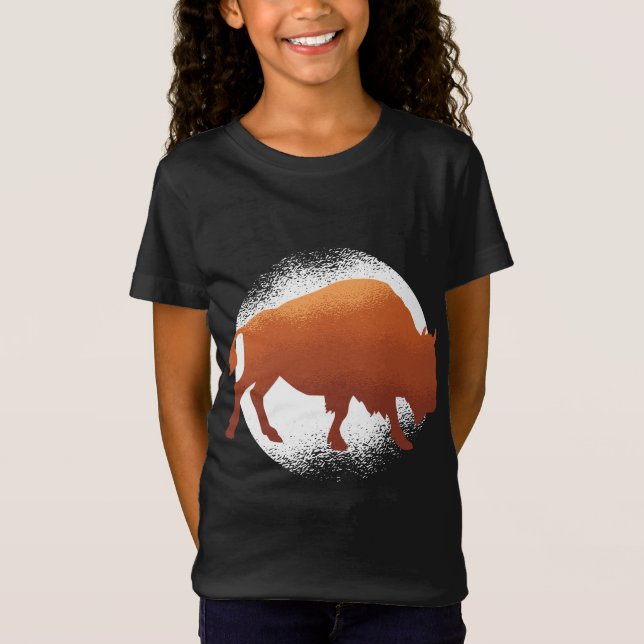 T-Shirt Bison Buffle National Mammifère Américain (Devant)