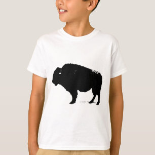T-shirt Bison de Buffalo Art noir et blanc