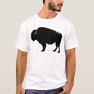 T-shirt Bison de Buffalo Art noir et blanc