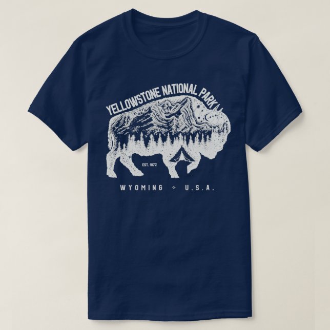 T-shirt Bison du parc national de Yellowstone (Design devant)