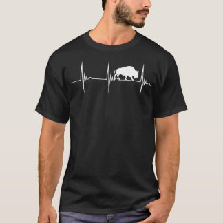 T-shirt Bison Lover Hearbeat EKG Pulse Buffalo Wildlife A