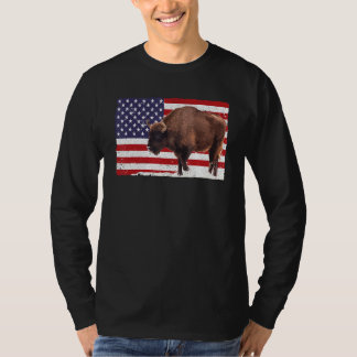 T-shirt Bison mignonne Pour Hommes Femmes Enfants Bison Bu