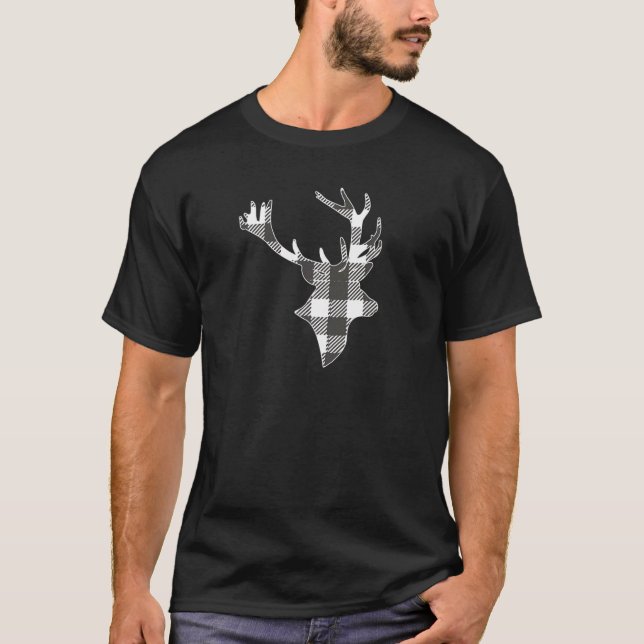 T-shirt Bison noir blanc Planté bûcheronnette (Devant)