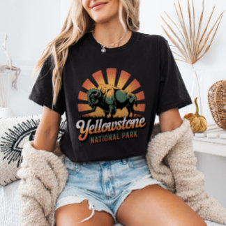 T-shirt Bison rétro vintage Parc national de Yellowstone 
