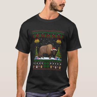T-shirt Bison Santa Ugly Bison