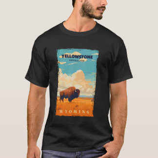 T-shirt Bison vintage Sur Le Terrain Yellowstone National