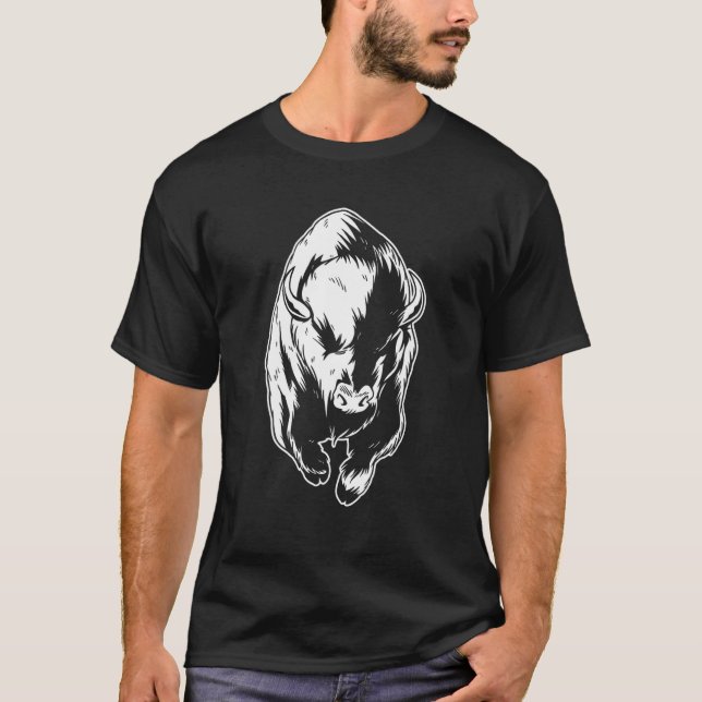 T-shirt Bison Wildlife American - Animal Bison (Devant)
