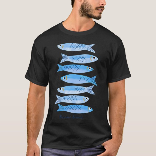 T-shirt Bisou bisou sardines (Devant)