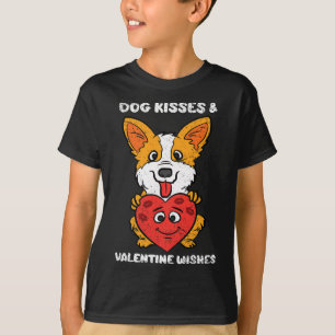 T-shirt Bisous de chien et vœux de la Saint-Valentin Corgi
