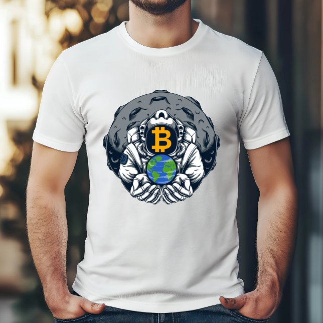 T-shirt Bitcoin à la Lune - Vision des astronautes (Créateur téléchargé)