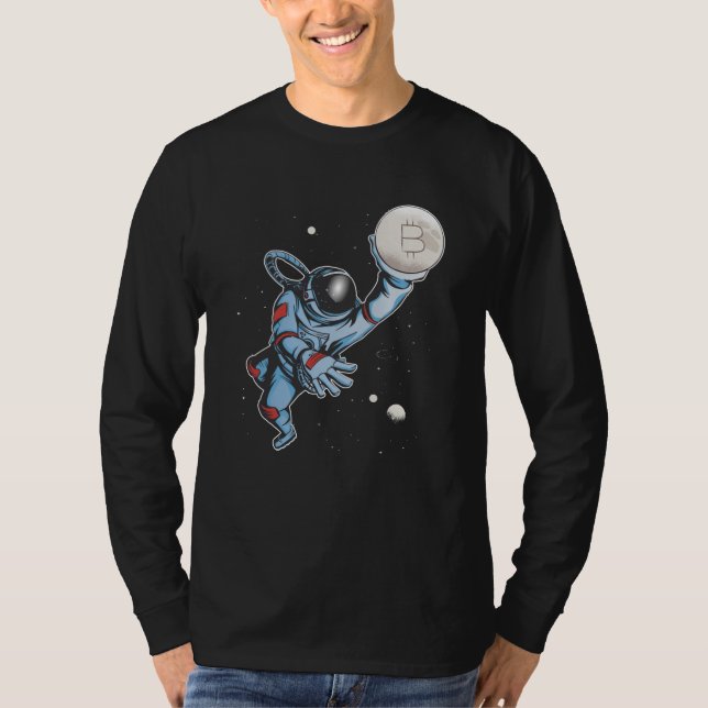 T-shirt Bitcoin à l'astronaute de lune (Devant)