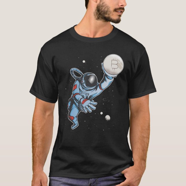 T-shirt Bitcoin à l'astronaute de lune (Devant)