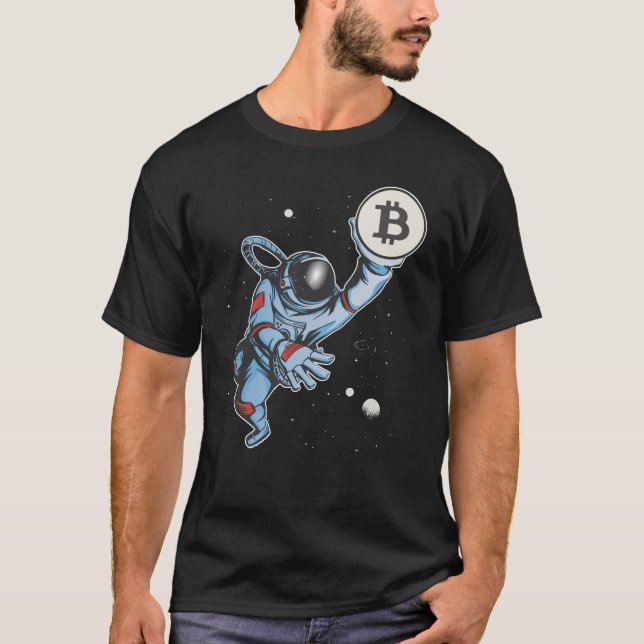 T-shirt Bitcoin à l'astronaute de lune (Devant)