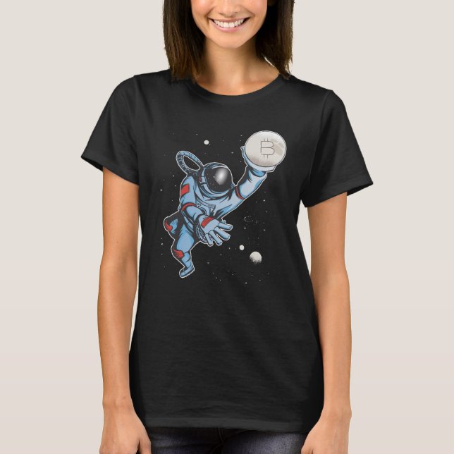 T-shirt Bitcoin à l'astronaute de lune (Devant)