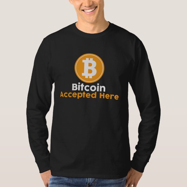 T-shirt Bitcoin accepté ici (Devant)