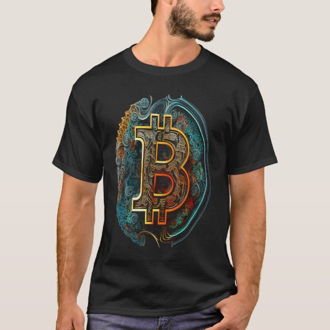 T-shirt Bitcoin Art Graphic  Cute BTC Crypto Hodl Blockcha (Devant)