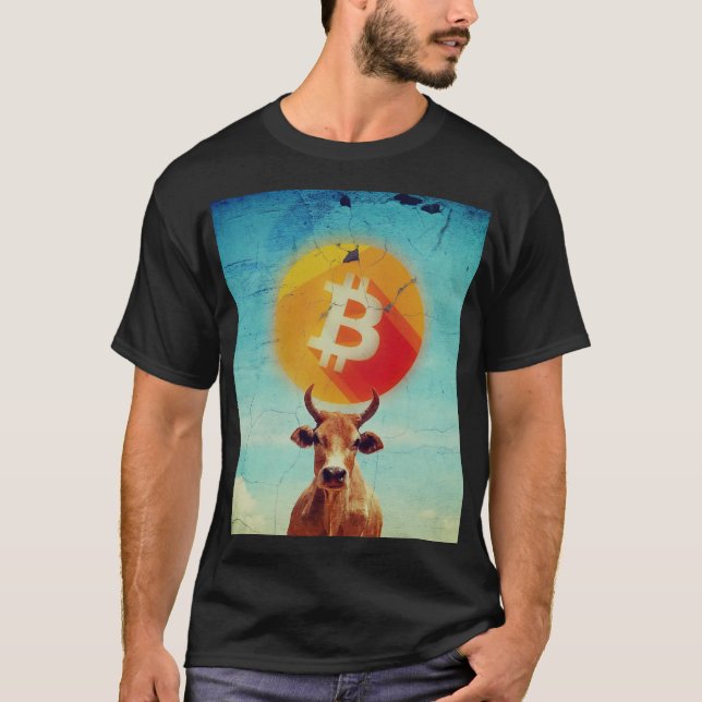 T-shirt Bitcoin Bold Taureau (Devant)