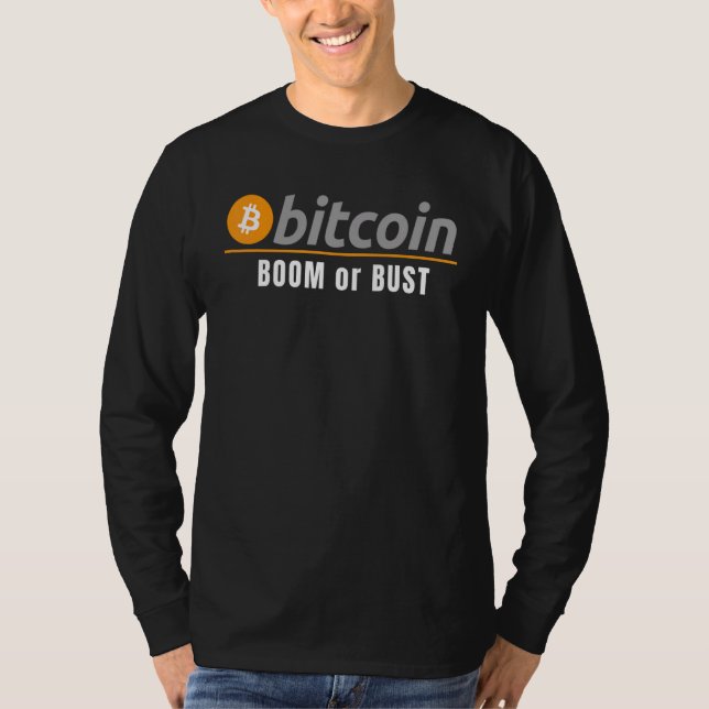 T-shirt Bitcoin Boom Ou Bust Hodl Crypto Bitcoin Blockcha (Devant)