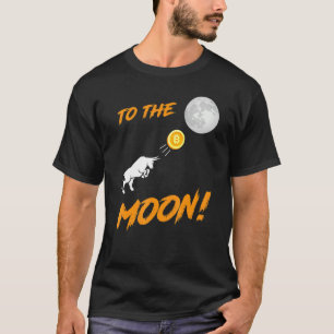 T-shirt Bitcoin Btc À L'Hôtel Moon Bull CryptoCurrency