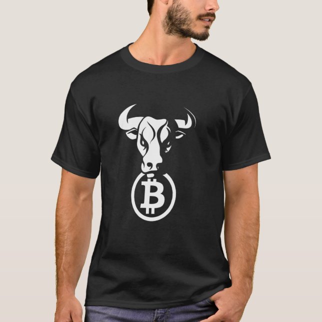 T-shirt Bitcoin Btc Crypto Bulles Animal Devise Blockchai (Devant)