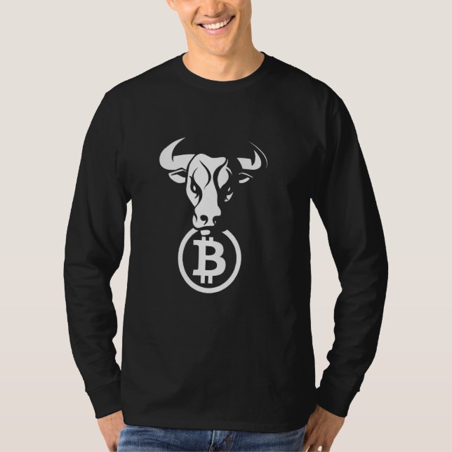 T-shirt Bitcoin Btc Crypto Bulles Animal Devise Blockchai (Devant)